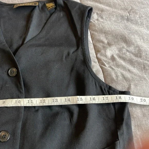 Express Women's Classic Black Button-Up Vest, size large - Picture 8 of 9